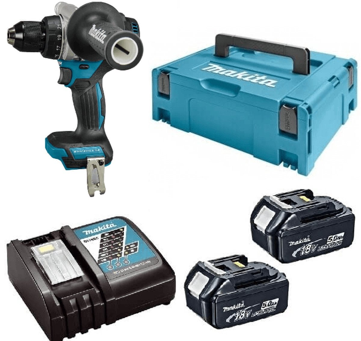 Makita ddf492rtj perceuse/tournevis 18v | y compris 2x 5.0ah et chargeur rapide dans mbox - ddf492rtj