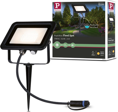 Paulmann Plug Shine Spots de Jardin LED Fluter Loose Spot IP65 3000K 15,5W Noir
