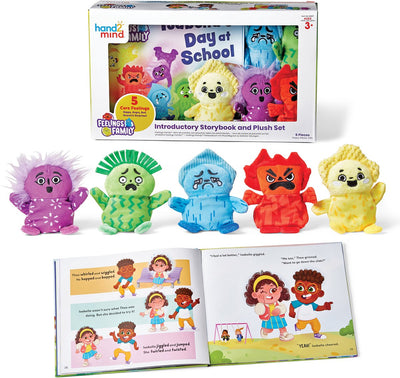 Ensemble de livres de sentiments de ressources d'apprentissage avec peluche - jouets éducatifs. - 3+