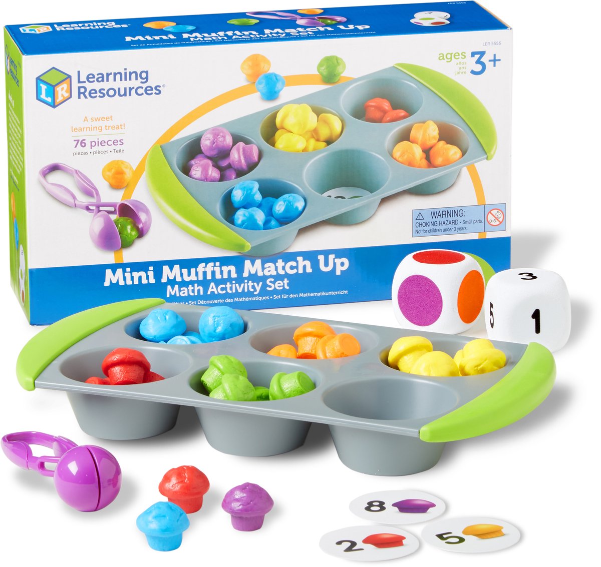 Ensemble d'activités mathématiques de correspondance de mini muffins de ressources d'apprentissage - 1+