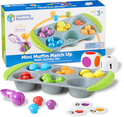 Ensemble d'activités mathématiques de correspondance de mini muffins de ressources d'apprentissage - 1+