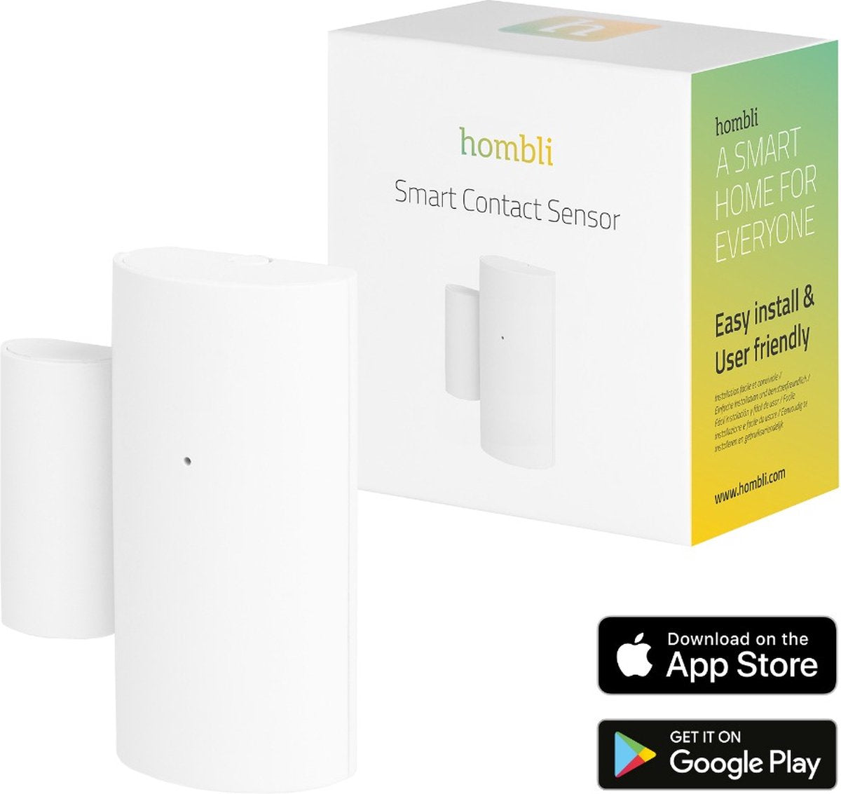 Capteur de contact Bluetooth intelligent Hombli – capteur de porte et de fenêtre sans fil - Bluetooth - blanc