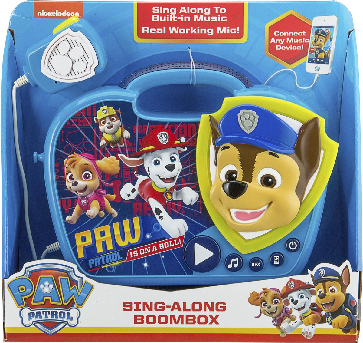 Paw Patrol pw-115 boombox chantant - kit karaoké - avec microphone mp3