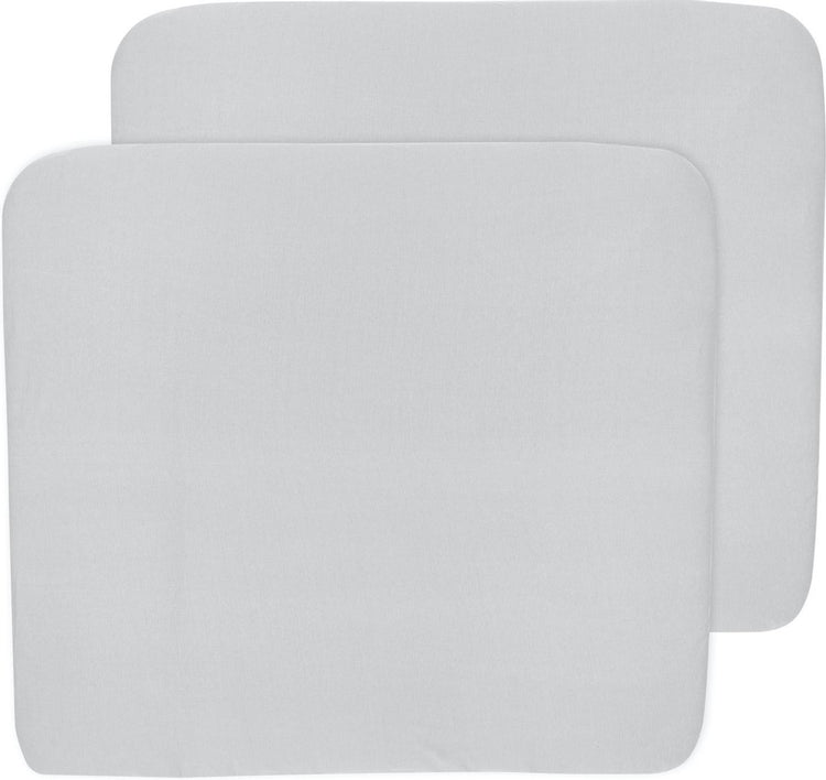 Housse de matelas à langer Meyco baby uni - lot de 2 - gris clair - 85x75cm