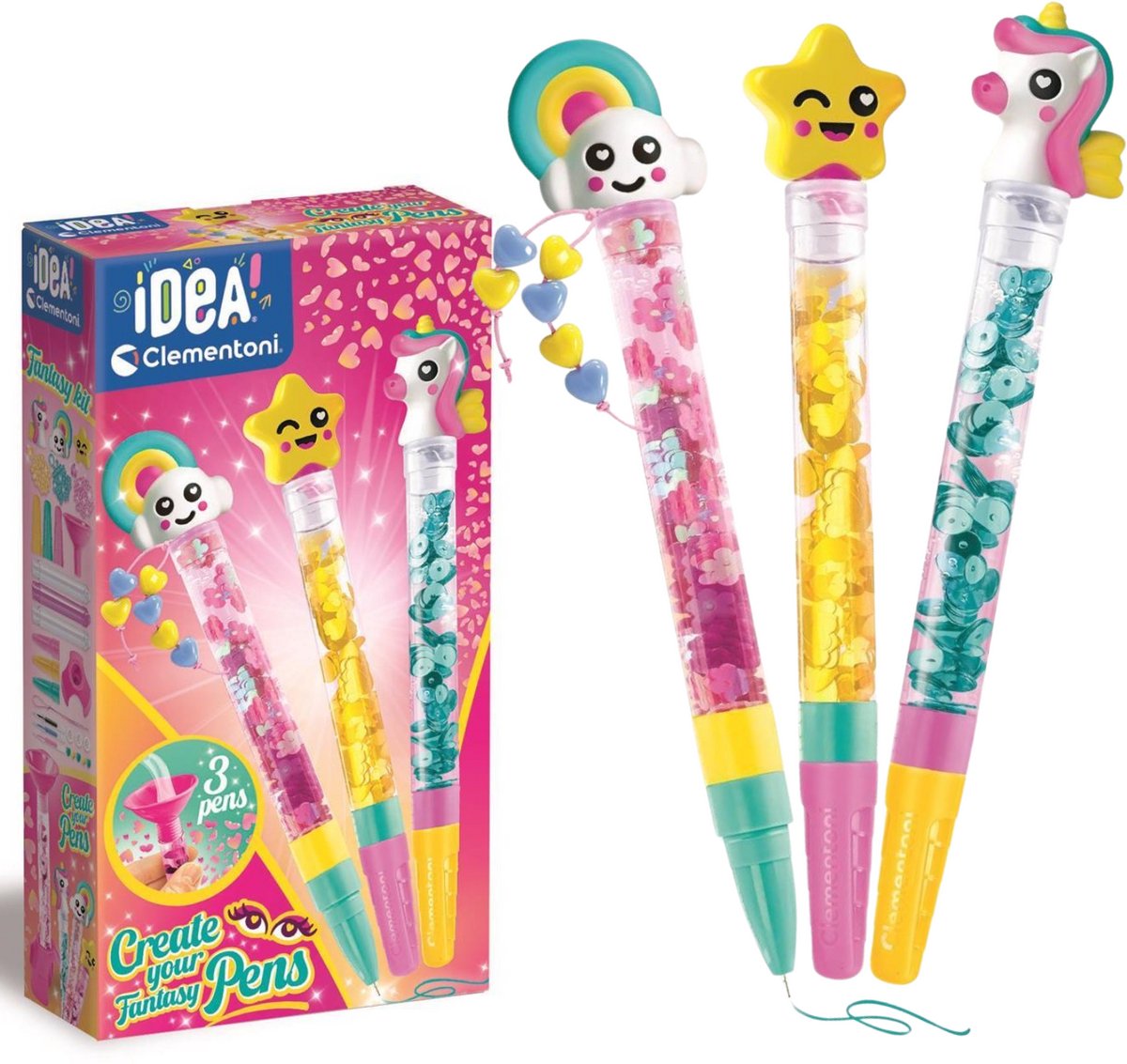 Idée Clementoni créez vos propres stylos fantaisie - pack de 3