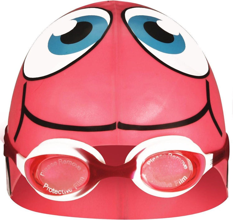 Waimea bonnet de bain poisson avec lunettes de natation - junior - anti-buée - protection UV