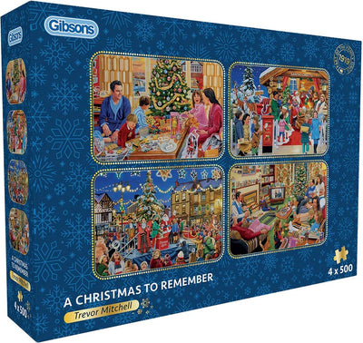 Gibsons Puzzle de Noël adultes 4x500 pièces Trevor Mitchell.