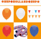 Pack de fête Coupe du Monde 3 semaines décoration orange 46 pièces – banderoles, ballons et banderoles