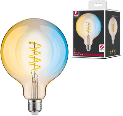Paulmann Filament 230 V Smart Home Zigbee 3.0 Globe LED G125 E27 600LM 7,5W Blanc réglable à intensité variable Or