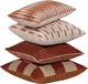 Coussins Woood vola - coton - marron rouille rose - 50x50x10 - lot de 4
