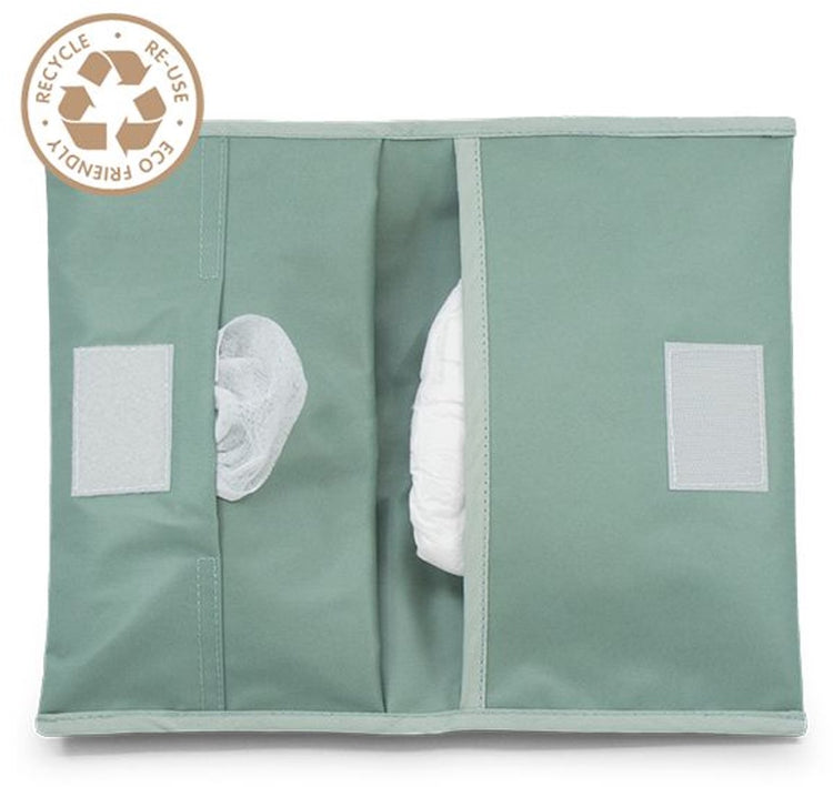 Pochette à couches Kipkep - vert pâle - couches et lingettes à emporter - rpet - lavable - enduit - vert