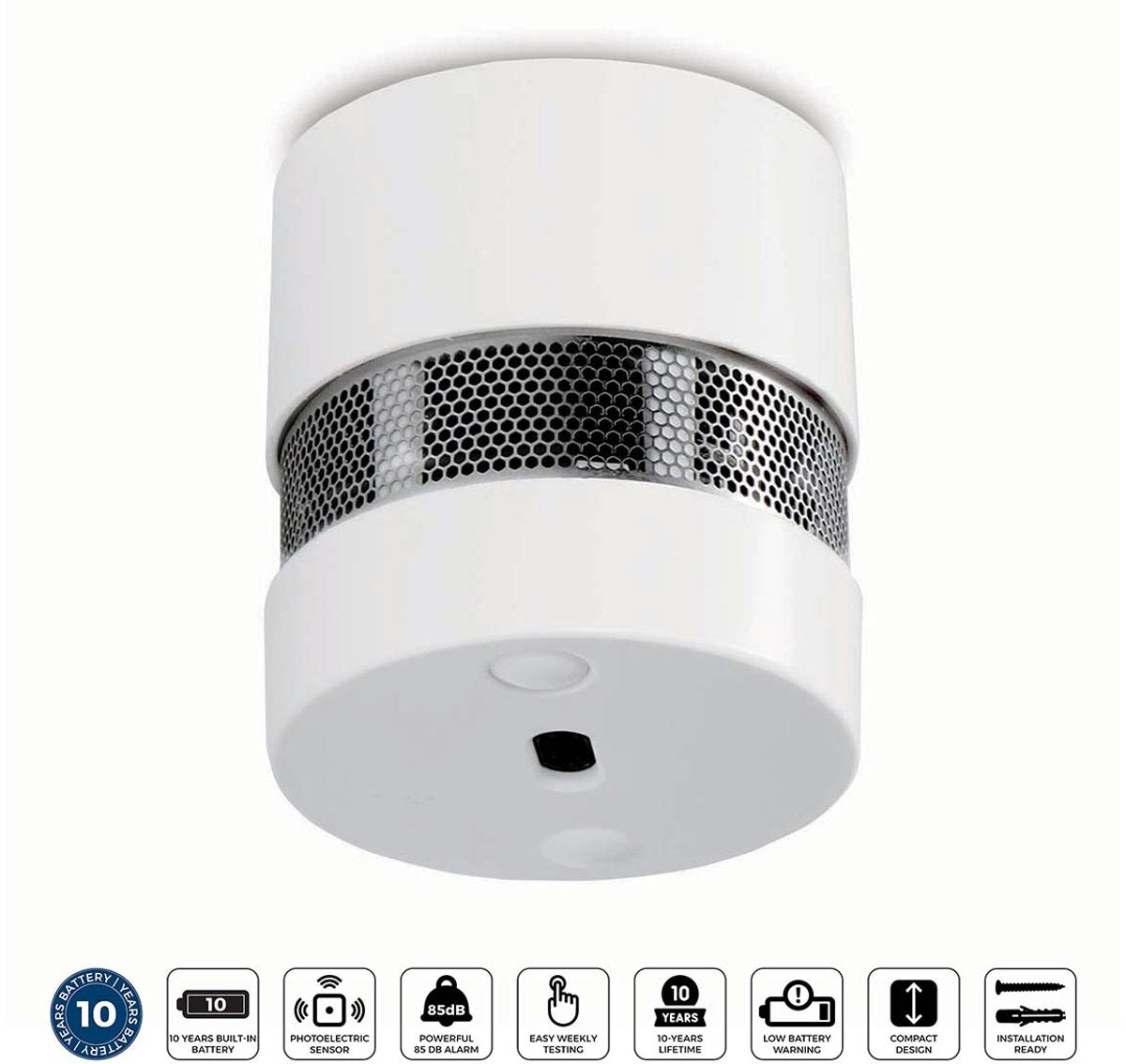 Alecto Alecto SA-201 Mini Détecteur de fumée 10 ans Batterie blanche