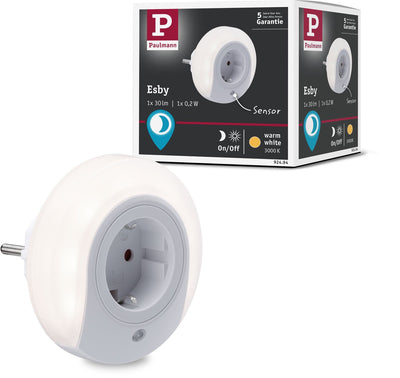 Lampe de nuit Paulmann Esby avec capteur crépusculaire environ 3000k 22lm