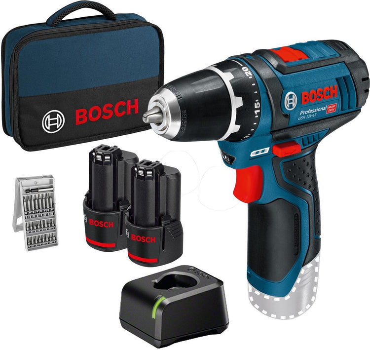 Bosch - gsr 12v-15 - perceuse-visseuse sans fil - ensemble complet