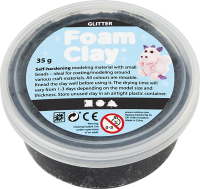 Foam Clay ®, paillettes noires, 35 gr 1 boîte