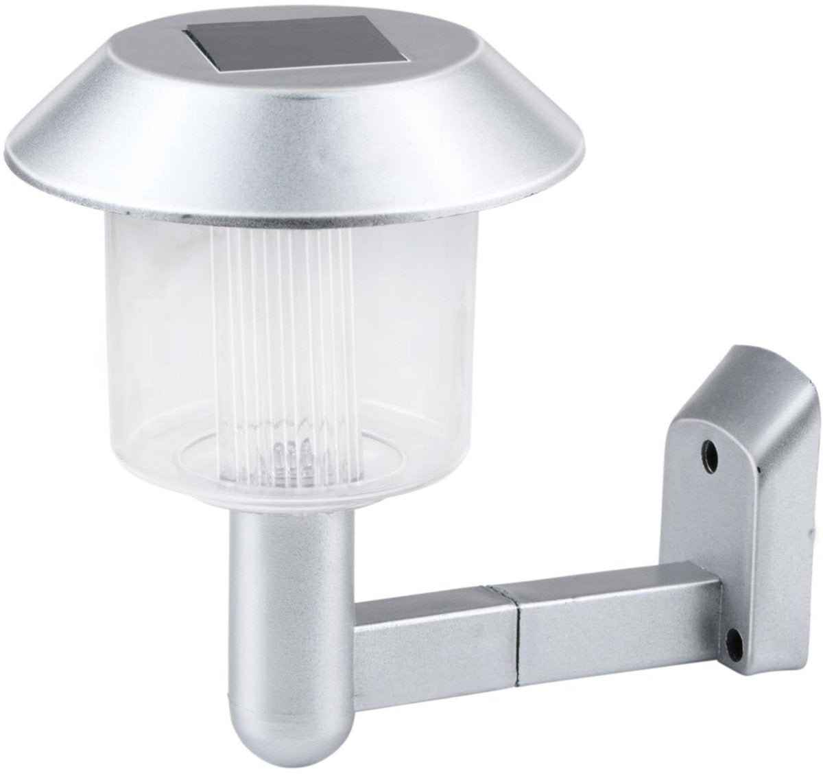 Applique solaire Grundig - Lampe solaire pour l'extérieur avec éclairage automatique - Applique solaire avec autonomie de 6 à 8 heures et lumière blanc froid - Applique solaire avec batterie - 13,5 x 9 x 12 cm - Argent