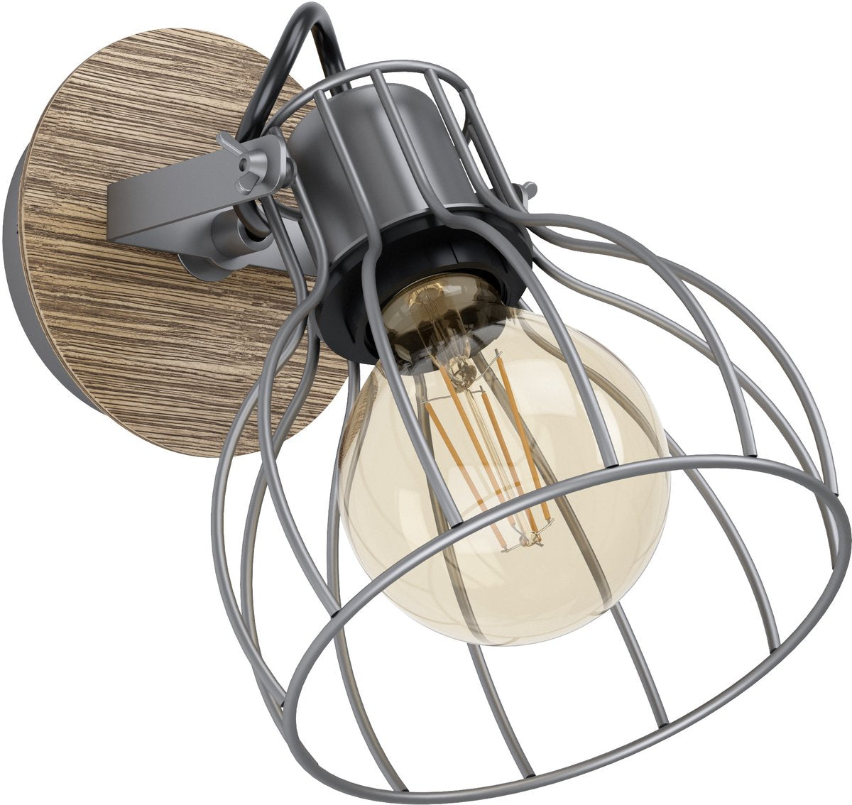 Spot Eglo sambatello - 1 lumière - ø12 cm - e27 - marron - argent
