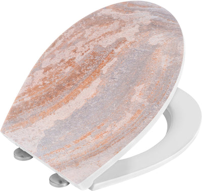 Abattant WC Wenko Canyon - duroplastique antibactérien avec impression structurée - fermeture soft close easy-close - fixation fix-clip déclicable en acier inoxydable - décor d'abattant WC avec structure - abattant WC avec impression