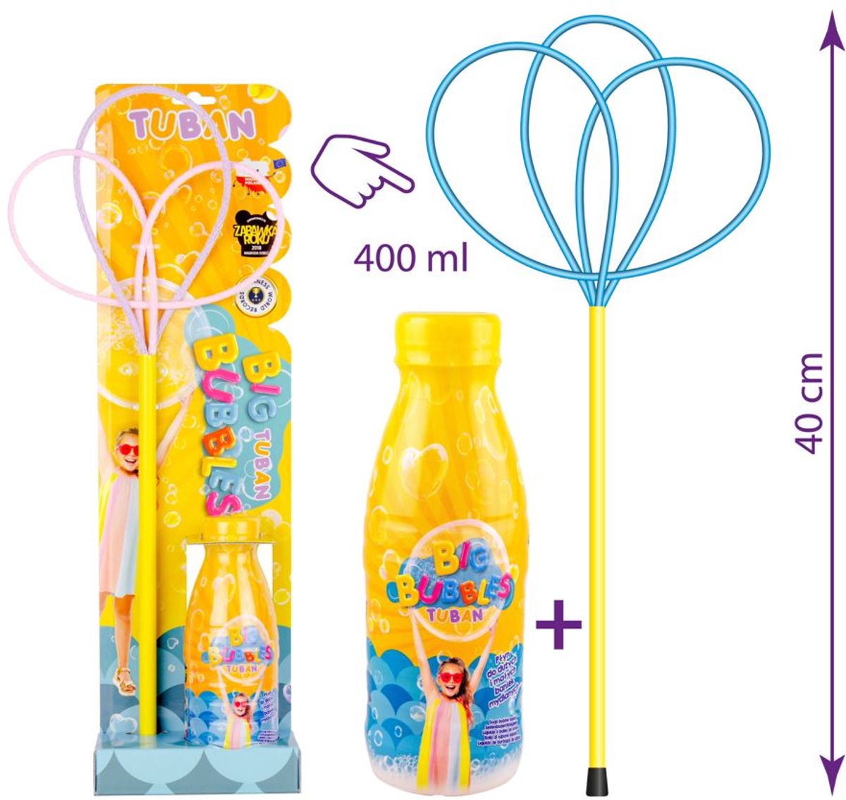 Tuban Toys - Ensemble de bulles de savon pro multi papillon avec liquide 400 ml.