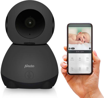 Babyphone WiFi Alecto avec caméra et application - Full HD - déplaçable à distance - notification de mouvement et de son - smartbaby10bk - noir