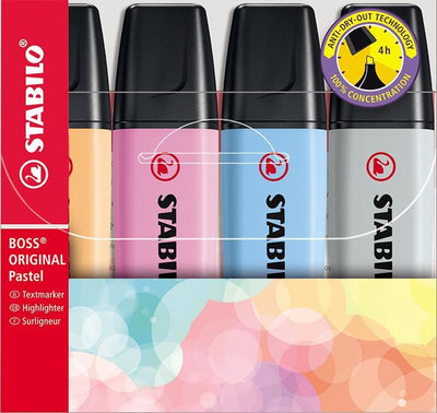 Stabilo boss original pastel - surligneur - lot de 4 pièces