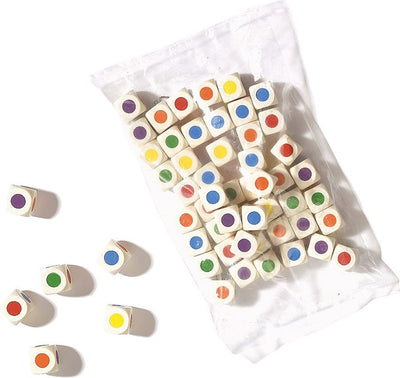 Jeu de dés en bois de couleur Philos, 6 points, 16 mm (12 pièces)