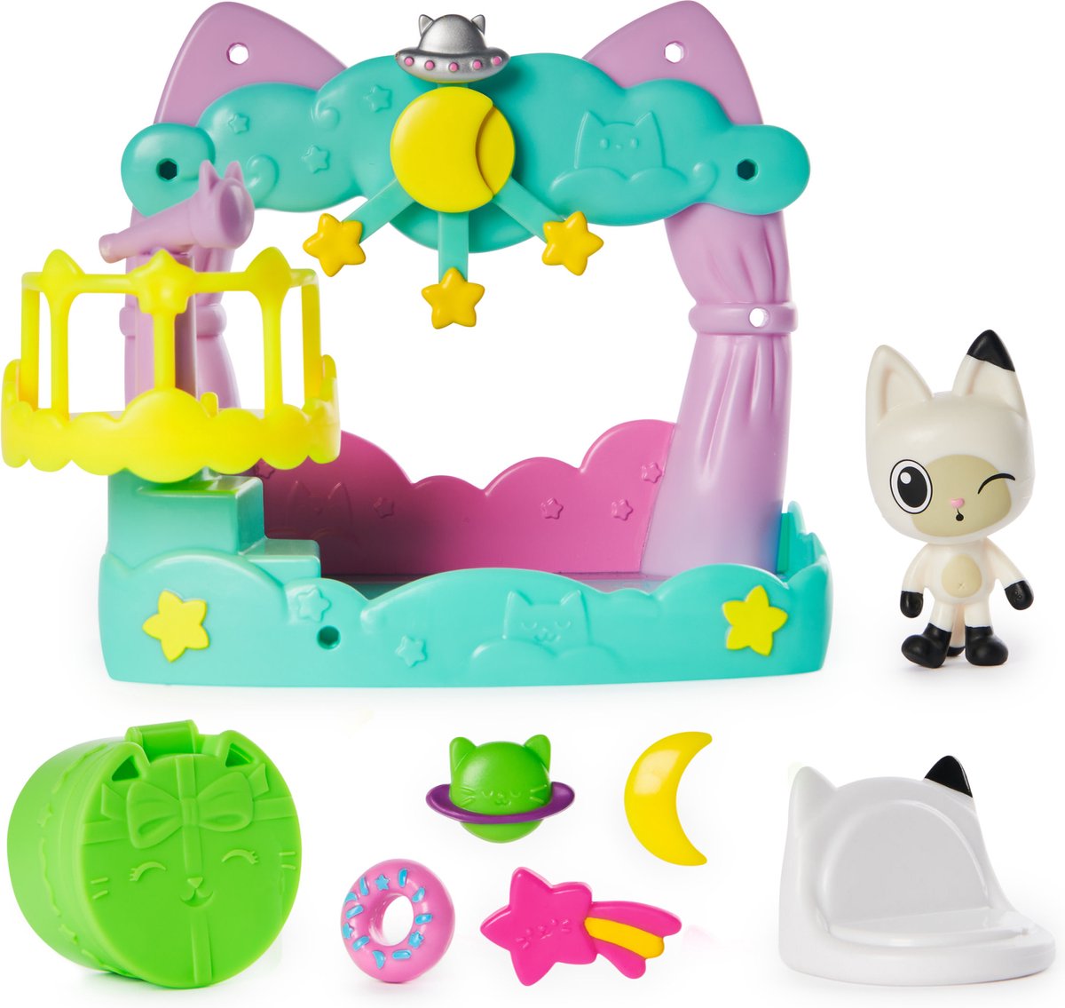 Spin master Gabby's Dollhouse Maison de poupée Gabby - balcon - ensemble de jeu 8 pièces avec figurines et accessoires pour la maison de poupée - les styles peuvent varier