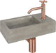 Differnz Ravo set de fontaine béton gris foncé courbé x cuivre rouge