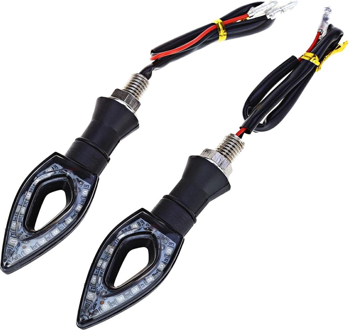 Sans marque sans marque 2 pièces clignotants moto clignotants LED - 10 LED - 2 pièces - noir - bpk