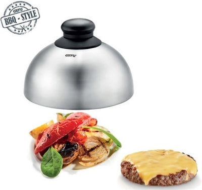 Couvercle pour barbecue Gefu - ø15 cm - acier inoxydable - pour burgers, fonte, cuisson lente, fumage