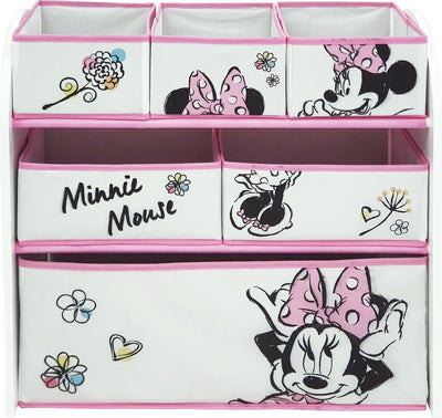 Arditex étagère de rangement minnie mouse 62 x 30 cm bois blanc rose 7 pièces