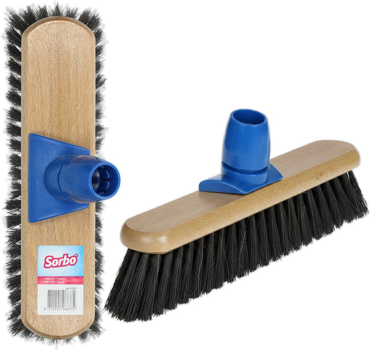 Balayeuse Sorbo - 30 cm - balai en bois avec mélange de poils doux et crin de cheval - pour sols lisses