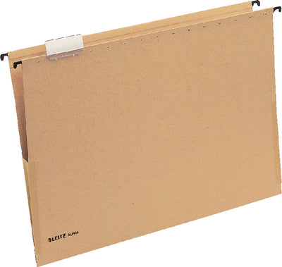 Dossier suspendu Leitz alpha® a3 avec soufflet - 25 pièces - fond en V - marron naturel