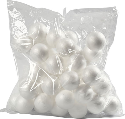 Boules Creativ company, d 6 cm, blanches, 50 pièces 1 boîte