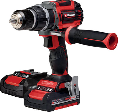 Perceuse-visseuse à percussion sans fil professionnelle Einhell TP-CD 18 70 li-i bl kit - power x-change - 18 v li-ion - avec fonction impact - 2 vitesses - 70 nm - moteur sans balais - incl. 2x batterie 2,0 Ah et chargeur, étui