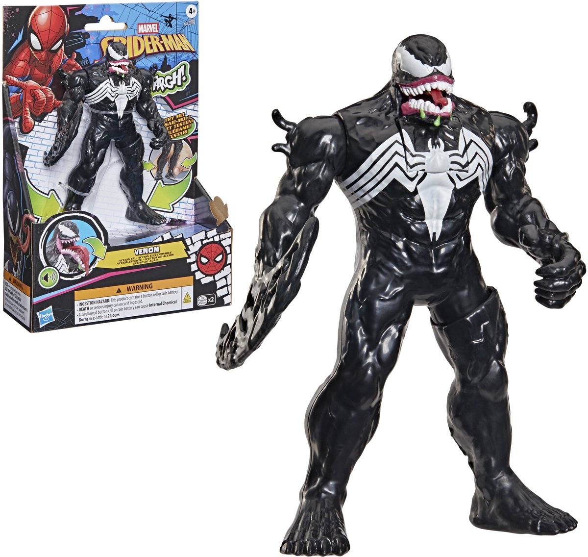 Hasbro marvel spider-man venom action fx, figurine électronique
