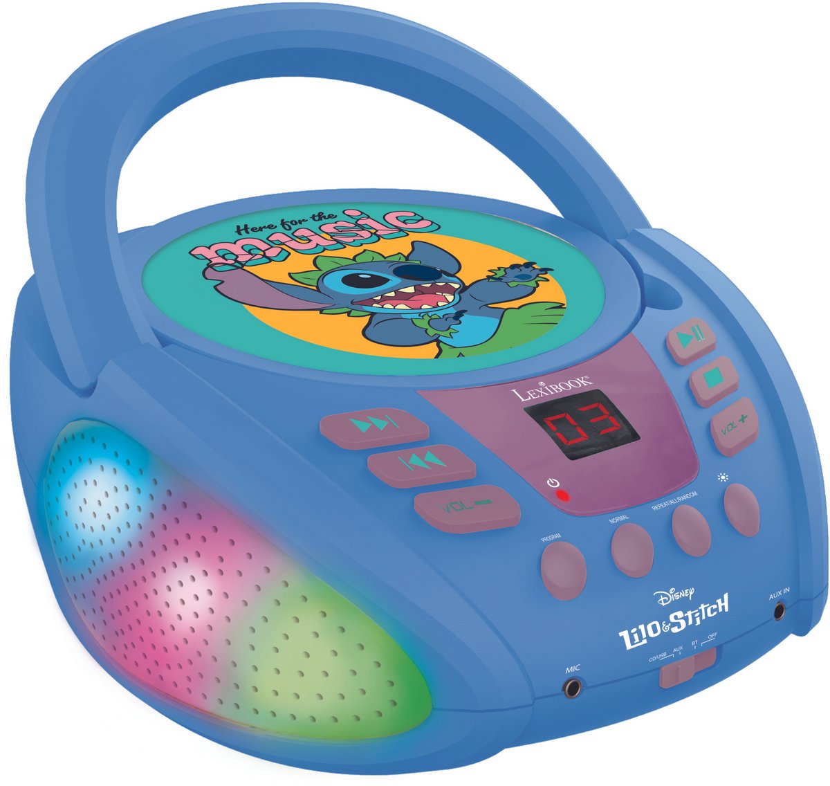 Lecteur CD Bluetooth® Lexibook Stitch avec éclairage