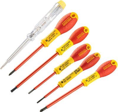 Stanley outils à main jeu de 6 tournevis fatmax vde pz parallèle pozidriv - 0-65-443
