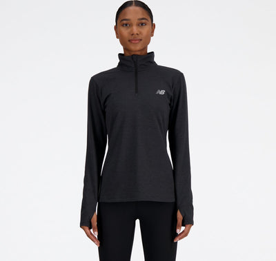 Pull de sport femme New Balance Sport Essentials Space Dye 1 4 - noir