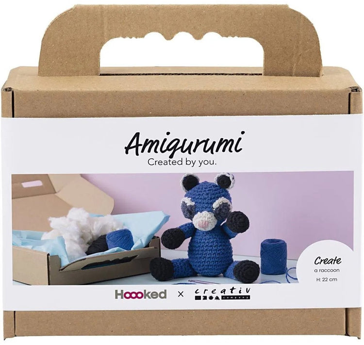 Creativ company hobby set amigurumi, raton laveur, noir, bleu, 1 boîte