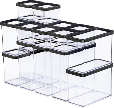 Rotho loft - ensemble de boîtes de conservation premium 19 pièces - hermétique - passe au lave-vaisselle - noir