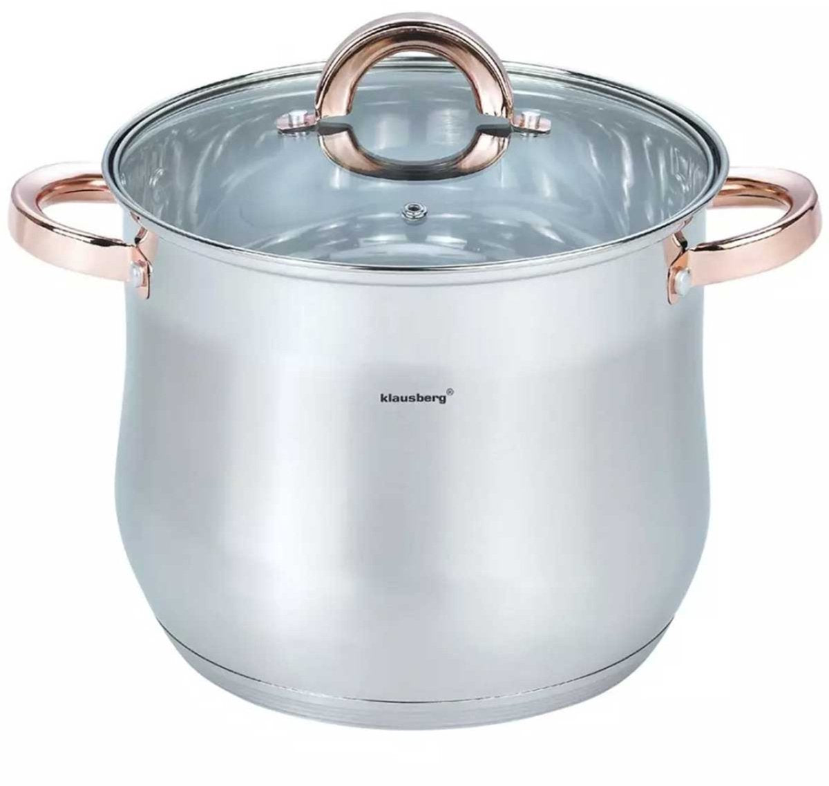Klausberg 7792 - marmite avec couvercle - 7,0l - 22 cm - inox - induction - tous feux