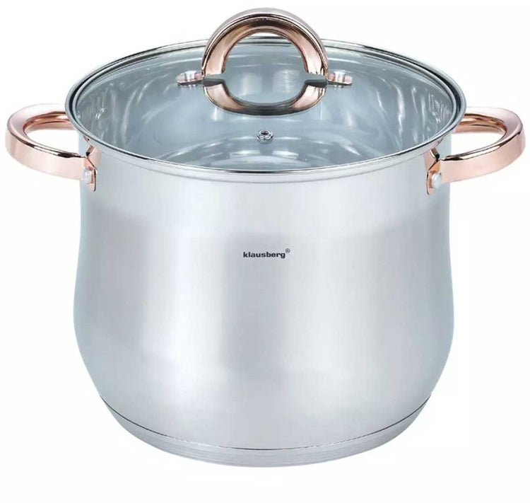 Klausberg 7792 - marmite avec couvercle - 7,0l - 22 cm - inox - induction - tous feux
