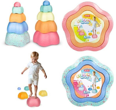 Toi-toys tremplin jouet pastel jeu d'équilibre en 5 parties.