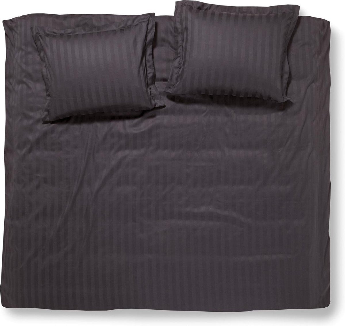Damai linea - housse de couette - 240x200 220 cm - lits jumeaux - graphite + 2 taies d'oreiller 60x70