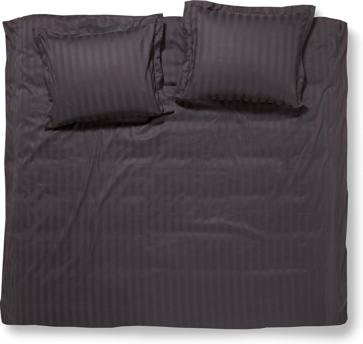 Damai linea - housse de couette - 240x200 220 cm - lits jumeaux - graphite + 2 taies d'oreiller 60x70