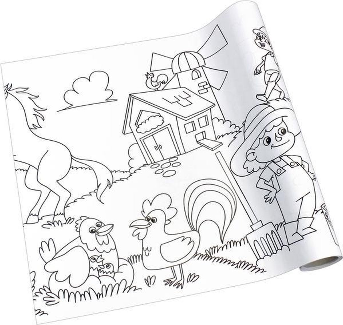 Rouleau de dessin d'informations notes d'informations - créatif - ferme - 30 cm x 4 m - in-8723-08-b