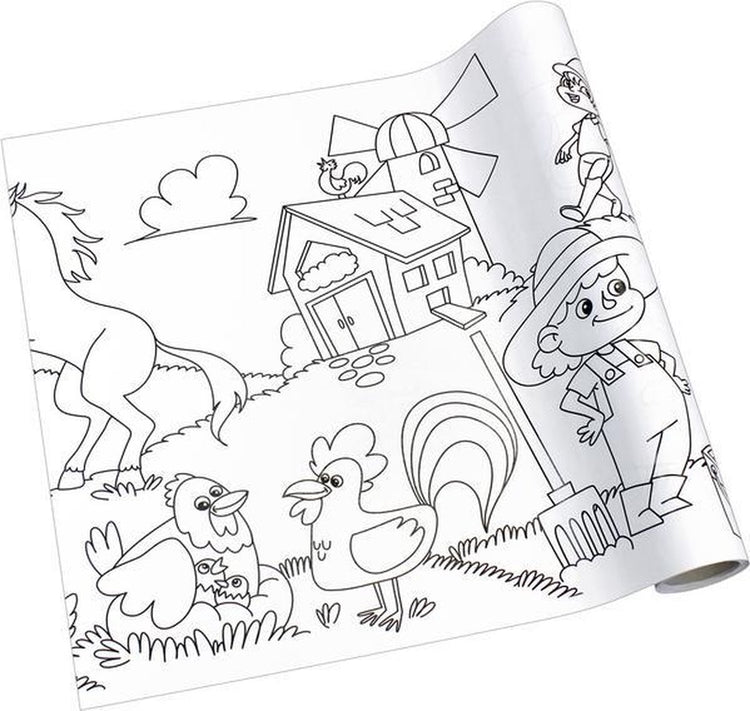 Rouleau de dessin d'informations notes d'informations - créatif - ferme - 30 cm x 4 m - in-8723-08-b