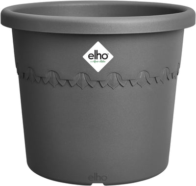 Elho algarve cilindro 30cm - grand pot de fleur d'extérieur - plastique 100% recyclé - anthracite