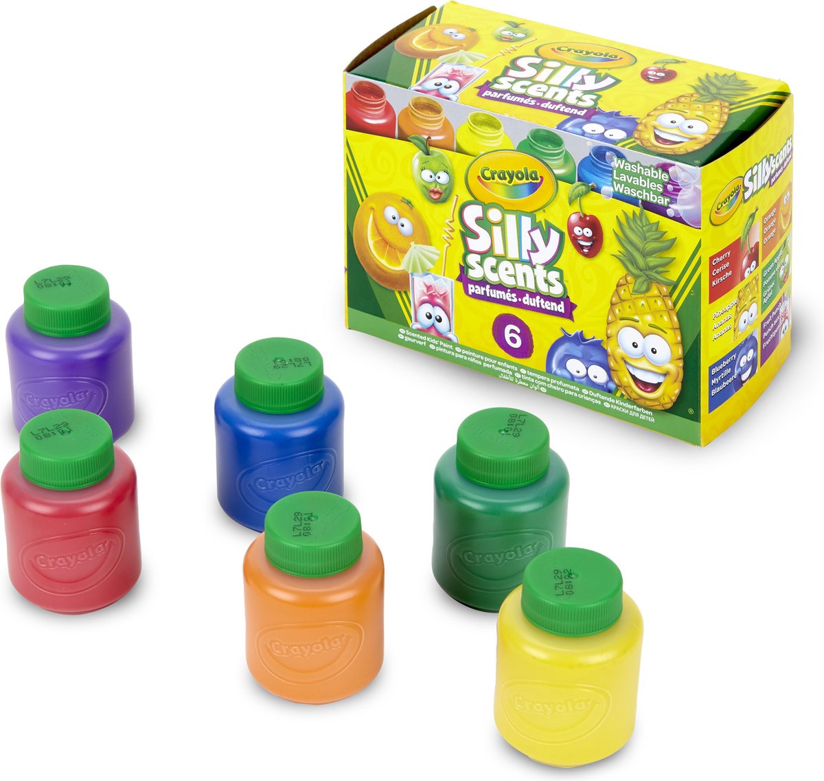 Crayola - parfums rigolos - peinture hobby - 6 pots de peinture parfumée pour enfants